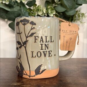 Rae Dunn Green and Brown Fall In Love Mug